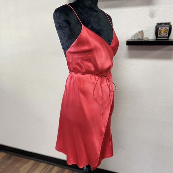 Michelle Mason Little Red Dress Wrap Minidress in Scarlet Silk - Picture 7 of 14